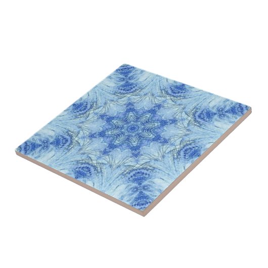 Blue fairy hair geometric art  tegeltje (Zijkant)