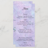 Blue Fairy op Paarse bruiloft Menu (Voorkant / Achterkant)