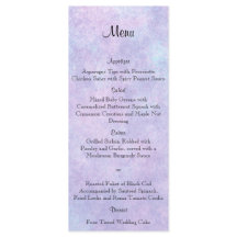 Blue Fairy op Paarse bruiloft Menu