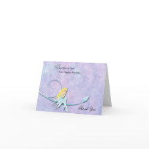 Blue Fairy op Paarse Waterverf bruiloft dank u