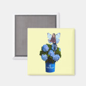 Blue Fairy op Peonies Magnet (Voorkant / Achterkant)