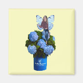 Blue Fairy op Peonies Magnet (Voorkant)