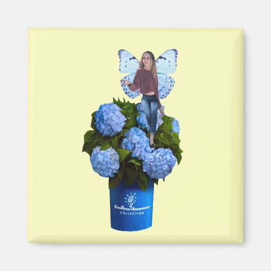 Blue Fairy op Peonies Magnet (Voorkant)