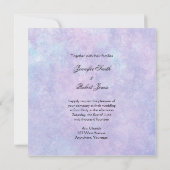 Blue Fairy over Paarse Waterverf huwelijksuitnodig Kaart (Achterkant)