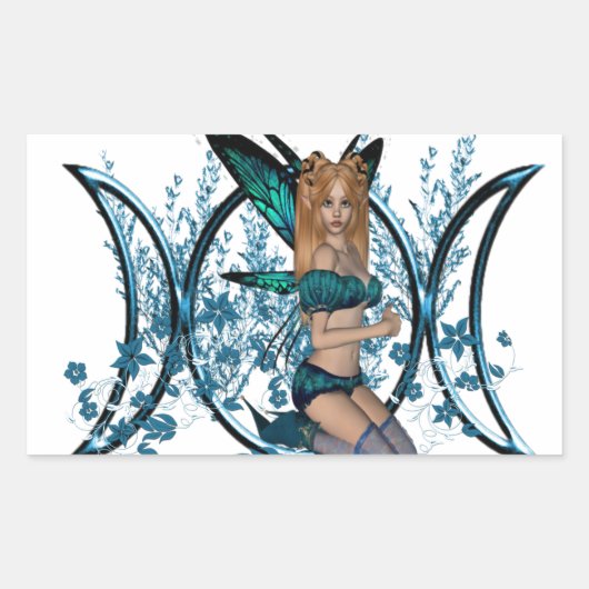 Blue Fairy Rechthoekige Sticker (Voorkant)