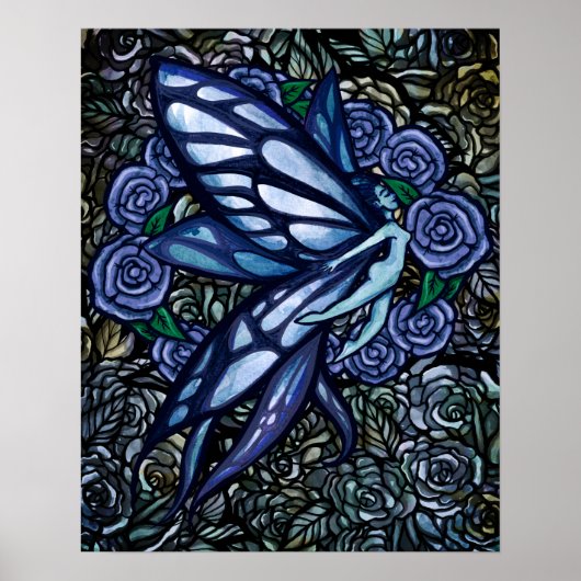 Blue Fairy Rozen Blue Roos Fae Poster (Voorkant)