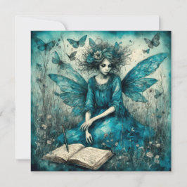 Blue Fairy Shower Uitnodiging