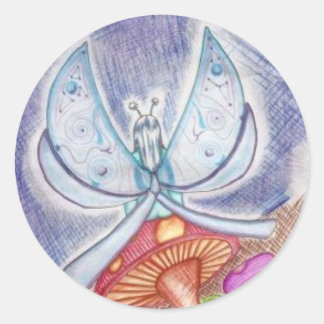 "Blue Fairy"-Sticker/envelopzegel Ronde Sticker