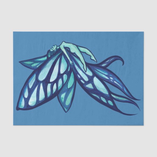 Blue Fairy Wings Faerie Garden Art Tissuepapier (Voorkant)