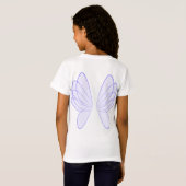Blue Fairy Wings Girls Baby Doll T-shirt (Achterkant volledig)