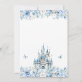 Blue Fairytale Castle Prince Floral Baby shower Kaart (Achterkant)