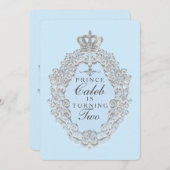 Blue  Fairytale Prince Party Uitnodiging (Voorkant / Achterkant)