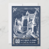 Blue Fairytale Storybook Wedding Invites Kaart (Voorkant)