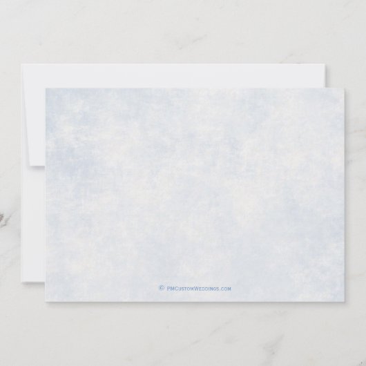 Blue Fairytale Wedding Save the Date (Achterkant)