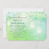 Blue Fairytale Woodsy Farmhouse Mason Jar Wedding Kaart (Voorkant)