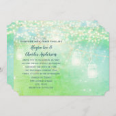 Blue Fairytale Woodsy Farmhouse Mason Jar Wedding Kaart (Voorkant / Achterkant)