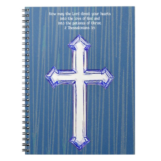 Blue Faith Cross Bijbelse Journal Notitieboek (Voorkant)
