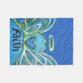 Blue Faith Guardian Angel Chemo Blanket Fleece Deken (Voorkant (Horizontaal))