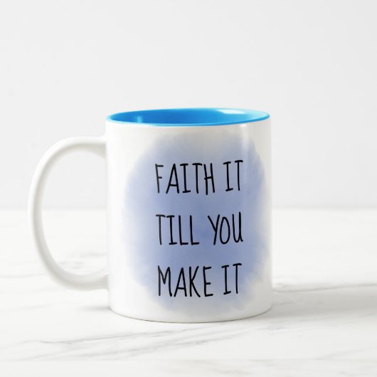 Blue Faith It Two-Tone Coffee Mok (Links)