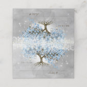 Blue Faiy Tale Wedding Mason Jar Heart Leaf Tree Plaatskaartje (Buitenkant ongevouwen)