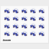 Blue Fall Leaves Ronde Sticker (Vel)