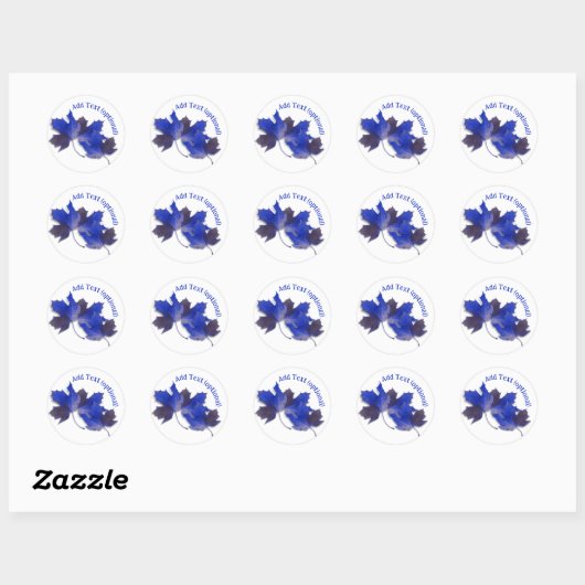 Blue Fall Leaves Ronde Sticker (Vel)