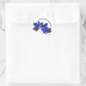 Blue Fall Leaves Ronde Sticker (Tas)