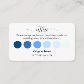 Blue Fall Wedding Attire Dress Code Palette QR Cod Informatiekaartje (Voorkant)