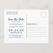 Blue Falmouth Cape Cod Wedding Save the Date Briefkaart (Achterkant)