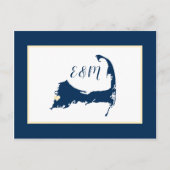 Blue Falmouth Cape Cod Wedding Save the Date Briefkaart (Voorkant)