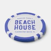 Blue Family Beach House Aangepaste Las Vegas Casin Poker Chips (Enkel)