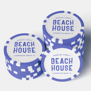 Blue Family Beach House Aangepaste Las Vegas Casin Poker Chips