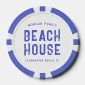 Blue Family Beach House Aangepaste Las Vegas Casin Poker Chips (Voorkant)