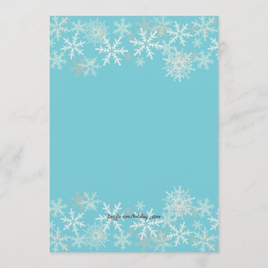 Blue Family Kerstdiner Menu Sjabloon (Achterkant)