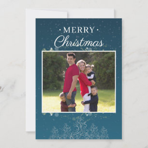Blue Family Photo Afbeelding Merry-kerstkaart