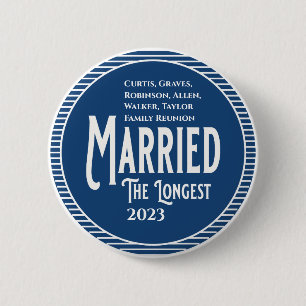 Blue Family Reunion Award trouwt het langst Ronde Button 5,7 Cm