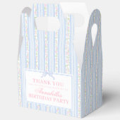 Blue Fancy Floral Birthday Party Gable Favor Bedankdoosjes (Open)