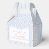 Blue Fancy Floral Birthday Party Gable Favor Bedankdoosjes (Achterkant)