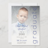 Blue Fancy Vellum Overlay Effect Photo Graduate Kaart (Voorkant)