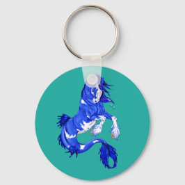 Blue Fantasy Clydesdale Seahorse Sleutelhanger