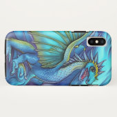Blue Fantasy Dragon Illustration Case-Mate iPhone Case (Achterkant (horizontaal))
