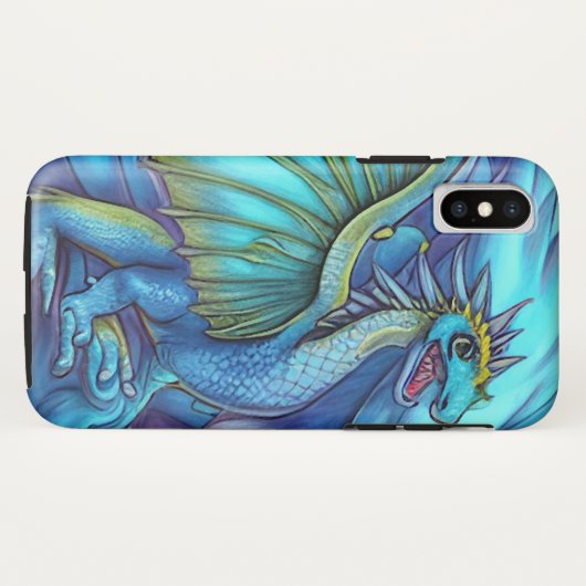 Blue Fantasy Dragon Illustration Case-Mate iPhone Case (Achterkant (horizontaal))