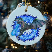 Blue Fantasy Dragon Keramisch Ornament