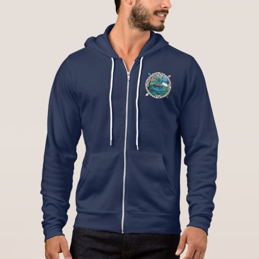 Blue Fantasy Eastern Dragon Tea Tijd Hoodie (Voorkant)