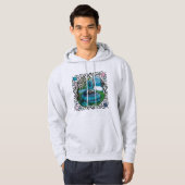 Blue Fantasy Eastern Dragon Tea Tijd Hoodie (Voorkant volledig)