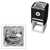 Blue Fantasy Eastern Dragon Tea Tijd Zelfinktende Stempel (In situ)