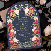 Blue Fantasy Enchanted Floral Garden Wedding Arch Kaart