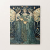 Blue Fantasy Fairy Art Nouveau Legpuzzel (Verticaal)