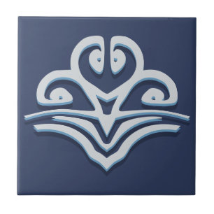 Blue Fantasy Forest Mural Woodland Border Scroll C Tegeltje