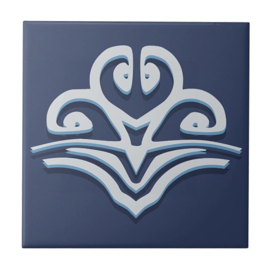 Blue Fantasy Forest Mural Woodland Border Scroll C Tegeltje (Voorkant)